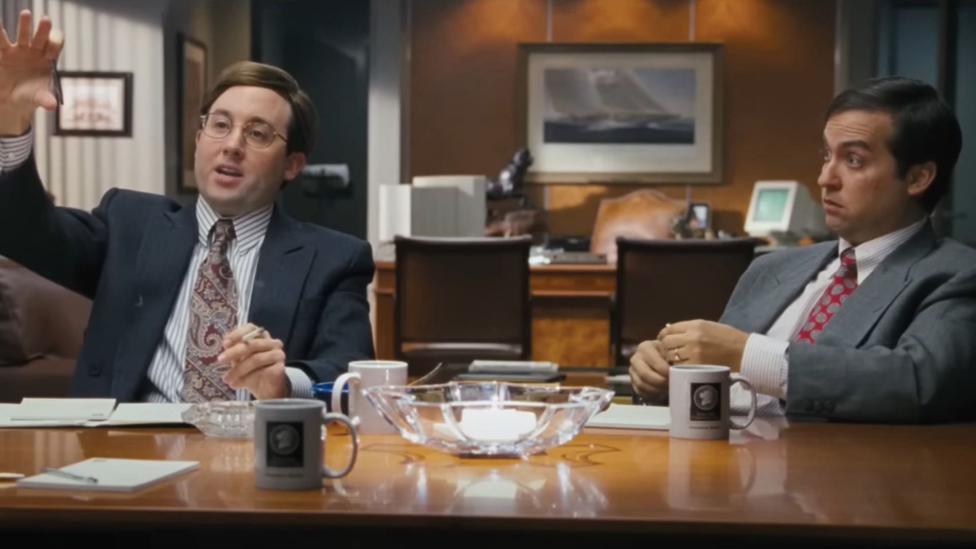 P.J. Byrne (left) in the movie (Image via YouTube/Paramount Pictures)